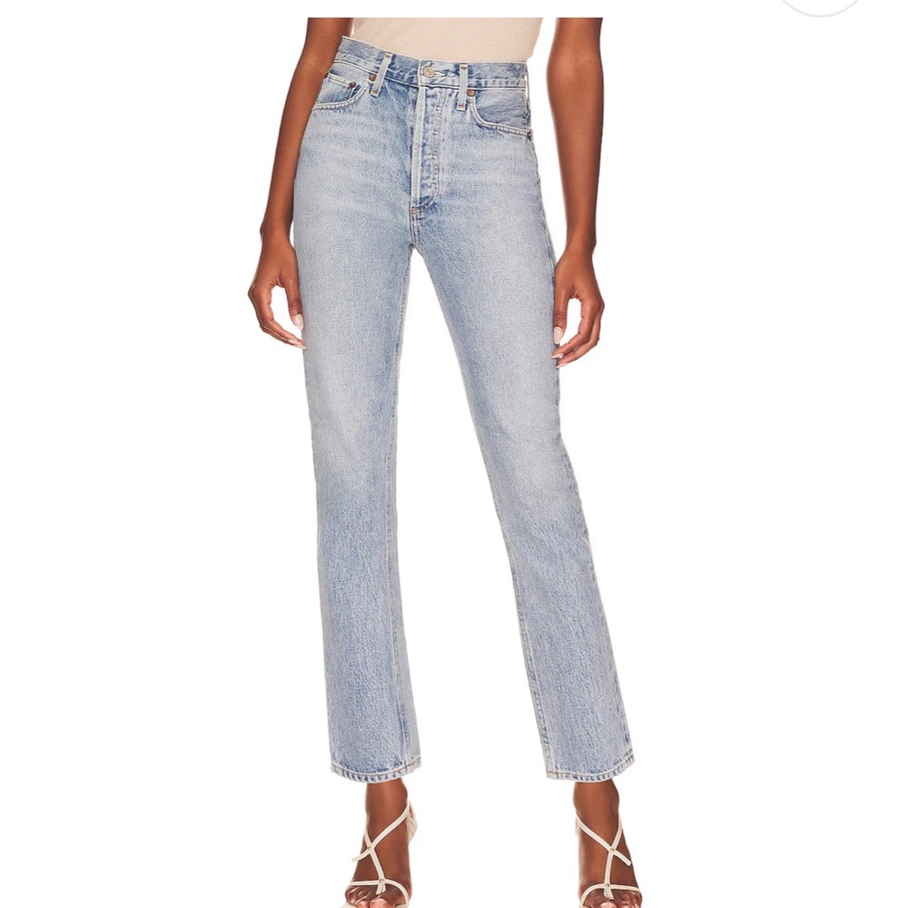 Agolde Riley high rise crop blue Jean size: 29